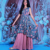 Glitter Glam Grey and Shade of Pink Dress